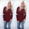 3 Colors Fashion Women T-Shirt Long Sleeve Striped Detail Button T-Shirt Spring Autumn Female Casual O-Neck Tee Ladies Tops