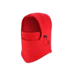 Custom unisex winter hat solid color polar fleece ski hooded balaclava face mask