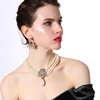 xl01578 Amazon Hot Selling Fashion Jewelry Multi Chains Crystal Statement Pendant Wholesale Bridal Women Pearl Necklace