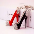 Fashion Handbag Accessories Crystal High Heal Shoe Keychain