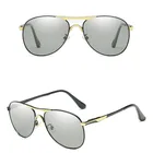 uv 400 photochromic vintage polarized metal sunglasses sun glasses with color can be changed in sunshine