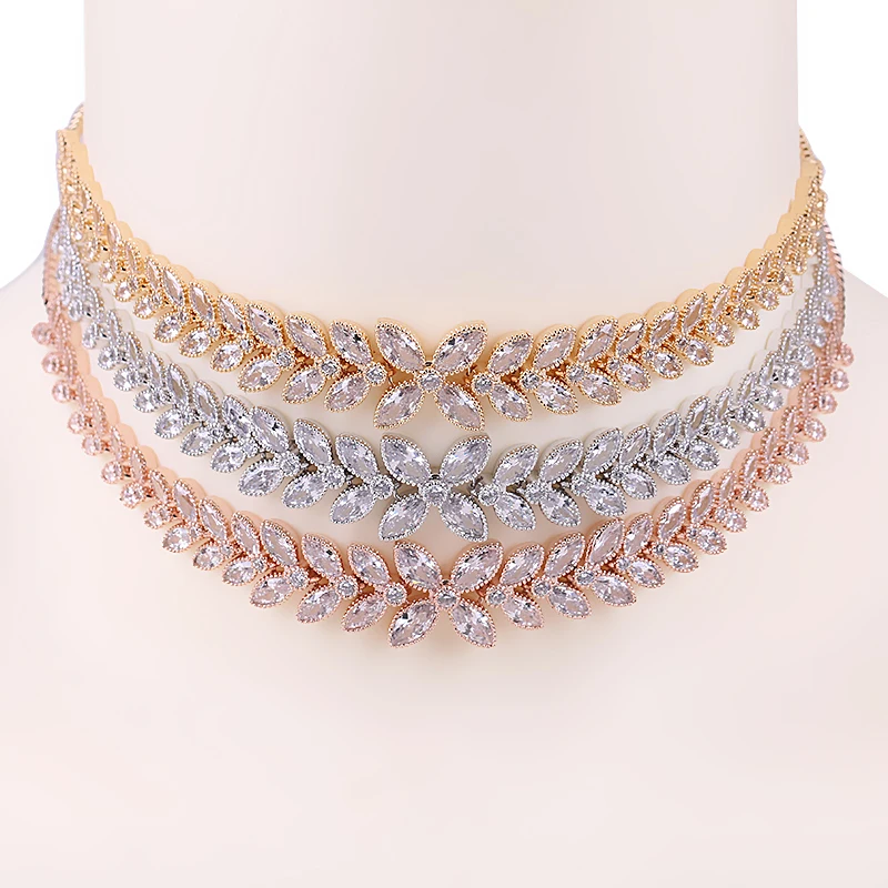 2019 New Arrival Floral Design Cubic Zirconia Zircon CZ Adjustable Wedding Bridal Choker Necklace
2019 New Arrival Floral Design Cubic Zirconia Zircon CZ Adjustable Wedding Bridal Choker Necklace
