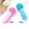 Mini electric face massager sonic handle silicone facial cleaning brush