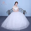 Cheap Princess White Bride Frocks Custom Made Vestidos De Novia V-neck Lace Sequins Wedding Dresses