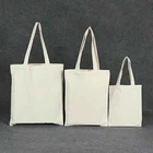 Wholesale natural blank custom logo printed reusable cotton canvas tote bag shopping in stock