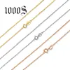 Customized Adjustable 1MM 9K, 14K, 18K Solid Gold Chain Necklace New Thin Chain Design Pure Gold Chain Necklace