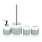 4PCS Besin Bath Set Toilet Brush Holder Tumbler Toothbrush Holder accessories bathroom