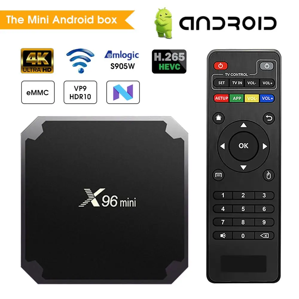 

X96 MINI Android 7.1 TV Box Amlogic S905W 4K 1G / 2G RAM 8G / 16G ROM KDplayer 17.6 Smart TvBox X96 mini s905w