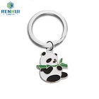 Manufacturer maker custom made brass usa souvenir 3d animal shaped cartoon metal panda keychain