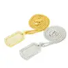 Wholesale 18k Gold Plated Hiphop Jewelry Dogtag Pendants For Men