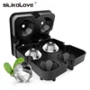 SILIKOLOVE 4 Cavity Diamond Shape 3D Ice Cube Mold Maker Bar Party Silicone Trays Chocolate mould Kitchen Tool