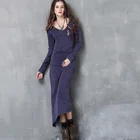 Hot new product custom cotton denim knitted long dress