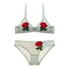 Women Lingerie Set Mesh Floral Bralette Bras And Panties for Female Underwear Sets Sexy Wire Free Embroidery Bra Set For girls