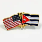 Wholesale Hengdian factory price and high quality cartoon custom logo metal enamel double cross national flag pin badge
