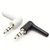 3.5mm stereo headset plug jack 3 4 pole 3.5 Nickel Plated 90 Degrees Black White Audio Plugs Jack Adaptor Connector