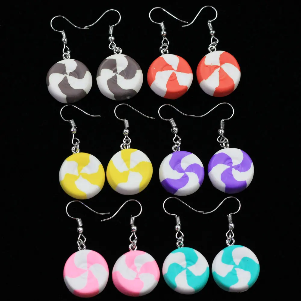 New Products Kawaii 43MM Handmade Polymer Clay Peppermint Earrings Mini Food Dessert Candy Jewelry 2019
New Products Kawaii 43MM Handmade Polymer Clay Peppermint Earrings Mini Food Dessert Candy Jewelry 2019