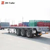 3Axles 40Ft 60Tons Flatbed Semi Trailer Chassis with Container Lock
