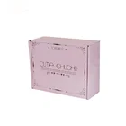 Custom pink Flat Gift storage kraft carton Packaging clear Paper Folding Box for Clothing shoes