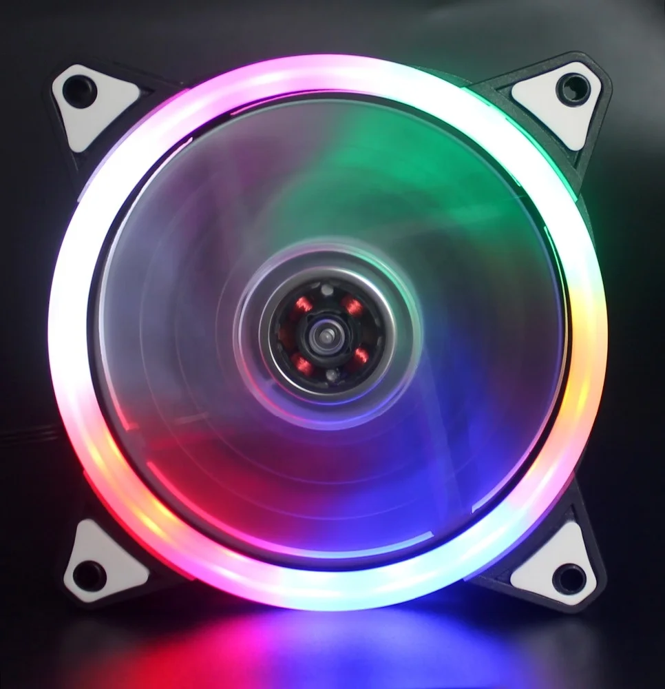 12025 Quiet Computer Dual Ring LED RGB Case Fan with Controller for Gaming PC Computer 5 -PACK and 1 set remote controller
12025 Quiet Computer Dual Ring LED RGB Case Fan with Controller for Gaming PC Computer 5 -PACK and 1 set remote controller