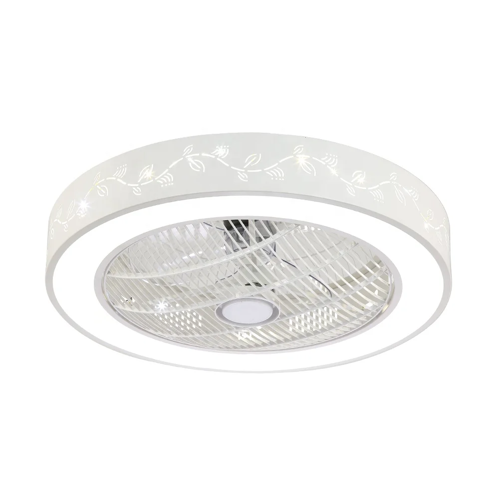 Remote Control Bedroom Ceiling Fan With Light 3 Blade Leaf Low