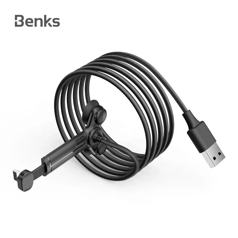 Benks Double Suction Elbow Multi Mobile Charger Cable USB Data Gaming Usb Cable For Iphone 2Meters, Black/red
Benks Double Suction Elbow Multi Mobile Charger Cable USB Data Gaming Usb Cable For Iphone 2Meters, Black/red