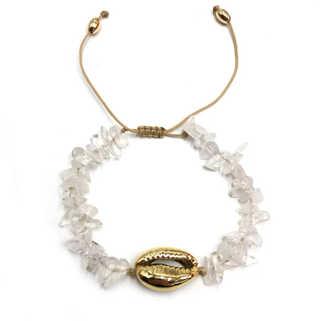 New Arrival Adjustable White Irregular Clear Nature Stone Bracelet Shell Crystal Charm Handmade Bracelet
New Arrival Adjustable White Irregular Clear Nature Stone Bracelet Shell Crystal Charm Handmade Bracelet