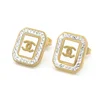 Latest Popular Design Jewelry Vogue Elegant Stud Earrings Gold Crystal Earrings For Women