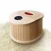 Portable Wooden Far Infrared Massage Steam Dry Foot Sauna with Jade Stone