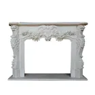 Decoration Carved Flower Marble Fireplace Mantel Surround Granite Sale Fireplace
