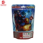 iron man boys puzzle image packaging zipper bag with plane handle