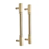 Nordic style original design brass long handle and knob gold wardrobe furniture handle C-0805