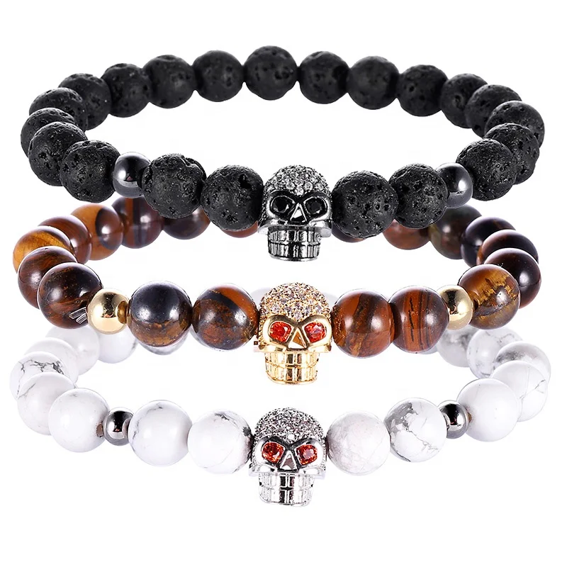 Fashion 8MM Beaded Black Natural Stone beads Skull Elastic Bracelets for Men and Women Tiger Eye Bracelets, Photo
Fashion 8MM Beaded Black Natural Stone beads Skull Elastic Bracelets for Men and Women Tiger Eye Bracelets, Photo