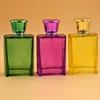 Fashion multicolor 50ml square perfume glass bottle empty atomizer luxury essential hugo boss tom ford perfume bottles