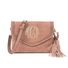 Hot Sale Popular Monogrammed Women Tassel Leather Crossbody Bag