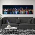 city building night landscapes crystal art canvas painting