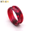 Box Elder Wood Blank Ring for Inlay,8mm with 4mm Channel Width,Accept Customized, Mix Color