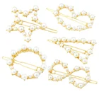 Fashion Womens Girls Triangle Circle Star Infinity Heart Shapes Pearls Hairgrpin Hair Clips