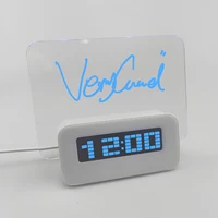

Zogift new luminous Reminder blue light led fluorescent Scribble Writing message memo board digital alarm clock with 4 port usb