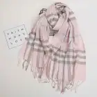 Top Quality Fashion Simple Style Polyester plaid tassel soft scarf