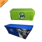 Advertising Wedding Table Cover 100%Polyester Warp Knitting White Black Spandex Cloth