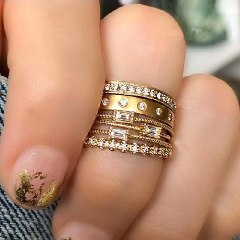 6pcs/set Vintage Gold Geometric Crystal Finger Ring Set Trendy Knuckle Rings Women Jewelry wedding rings
6pcs/set Vintage Gold Geometric Crystal Finger Ring Set Trendy Knuckle Rings Women Jewelry wedding rings