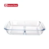 Microwave Oven Safe Two Compartment Glass Baking Pan Bakeware