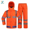 High quality custom made reflective raincoat for construction mining workwear hi vis raincoat jackets and pants