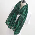 New retro art green round dot print scarf spring and summer travel turtle pattern sunscreen shawl long scarf