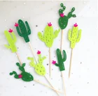 Hawaii Party Felt Cactus Cake Topper For Summer Holiday Party Decoration