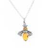latest design fashionable jewelry gemstone bee necklace creative insect honey clavicle chain crystal pendant