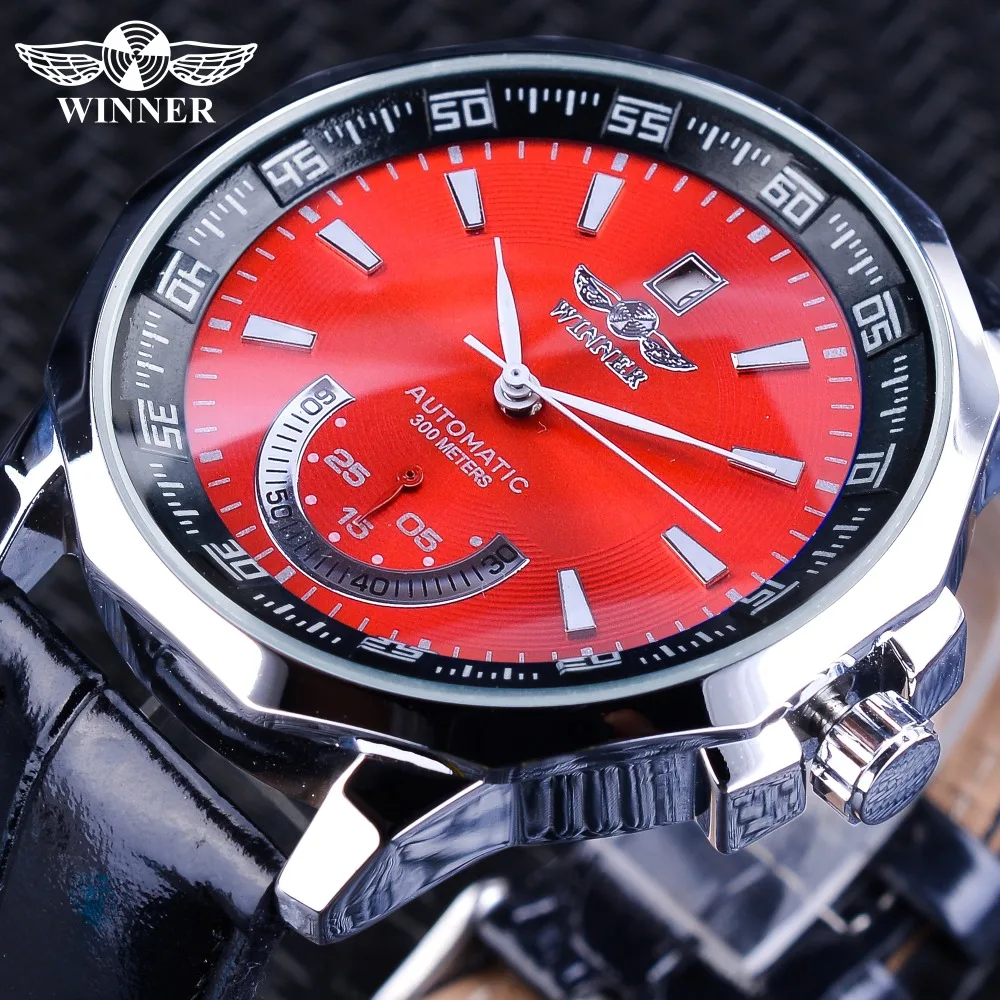 WINNER Men Watch New Design Luxury Military Leather Watches Men Wrist Casual Mens Automatic Mechanical Watch Relogio Masculino, 2 colors
WINNER Men Watch New Design Luxury Military Leather Watches Men Wrist Casual Mens Automatic Mechanical Watch Relogio Masculino, 2 colors