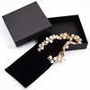 Custom logo printed Cardboard Paper Gift Jewelry Packaging Paper Box with Velvet Bag