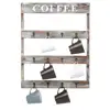 12-Hook Rustic Wall-Mounted Brown Wood Coffee Mug Holder, Kitchen Storage Rack
