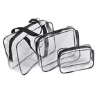 Fashionable candy- color clear tote cosmetic transparent zipper pvc bag